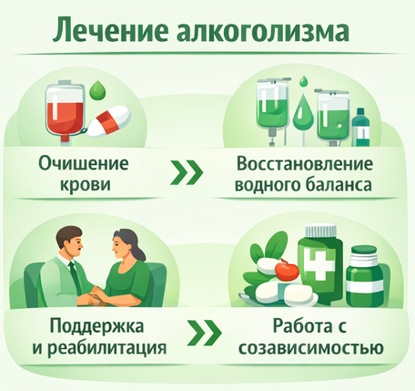 лечение алкоголизма в Мензелинске этапы